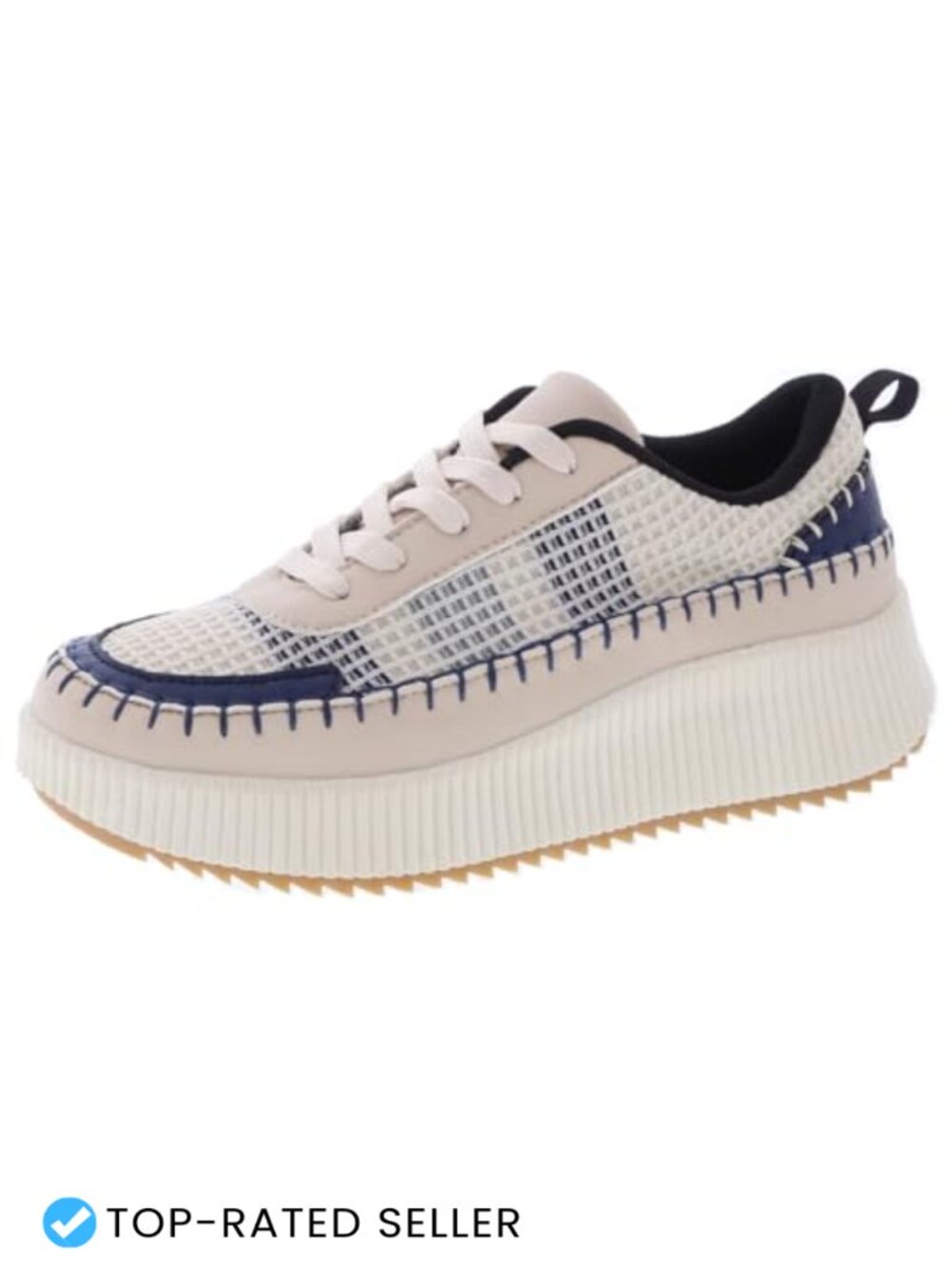 Woven Lace Up Platform Sneakers Comfortable Chunky Walking Shoes